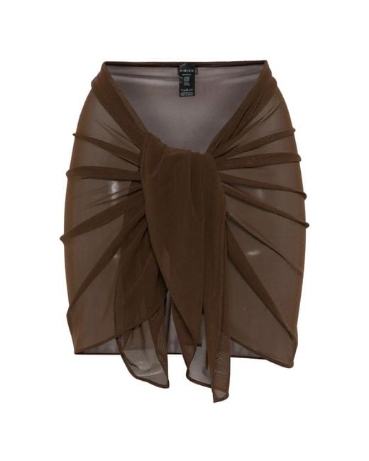 Fisico Brown Sheer-Finish Pareo