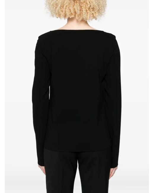 Top A Maniche Lunghe Con Scollo A Barca di Ermanno Scervino in Black