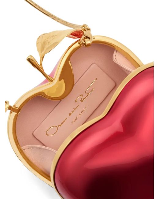 Oscar de la Renta Red Apple-Shaped Clutch Bag