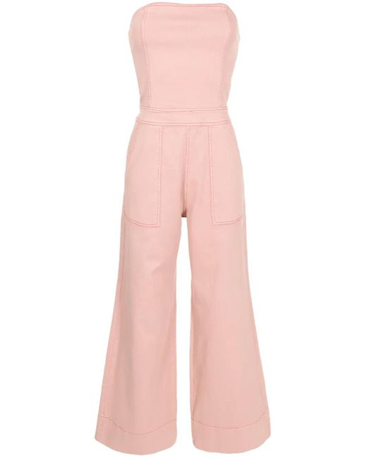 Lethicia Bronstein Pink Trägerloser Jumpsuit
