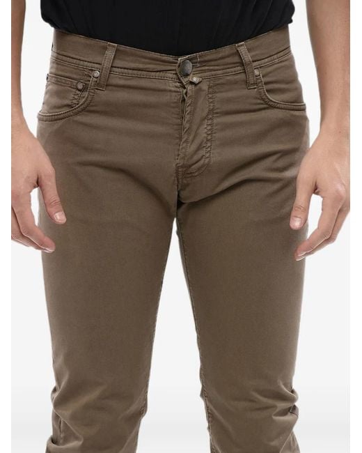 Corneliani Brown Five-Pockets Cotton Trousers for men