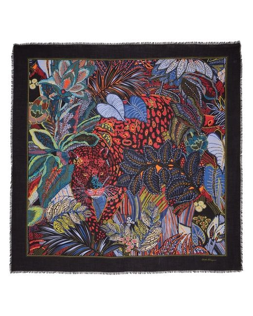 Ferragamo Metallic Batik Print Cashmere Shawl