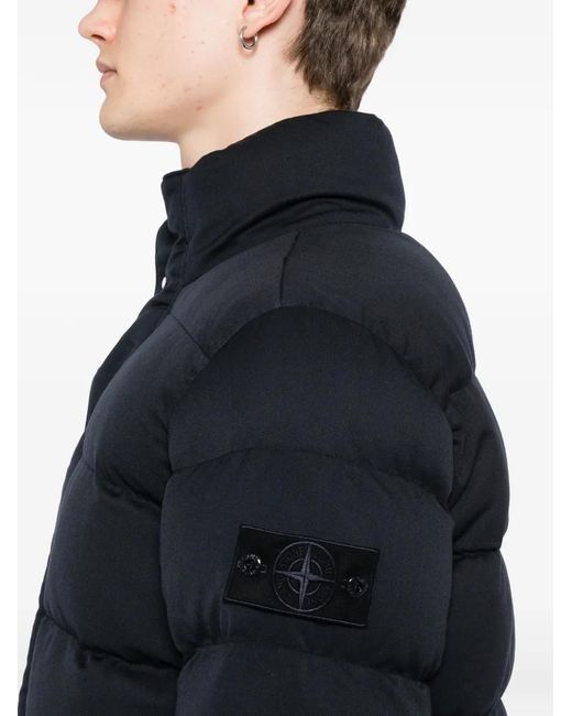 Stone Island Black 4100100 Twill Wool-Tc_ Ghost Padded Jacket for men