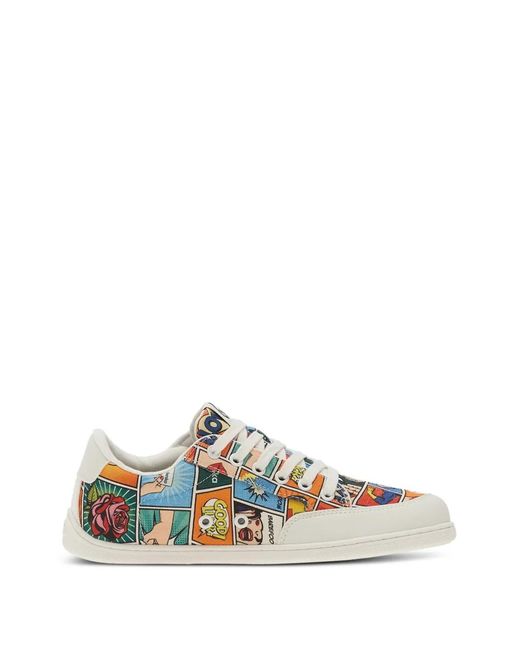 Be Lenka White Rebound Comic-Book Print Sneakers