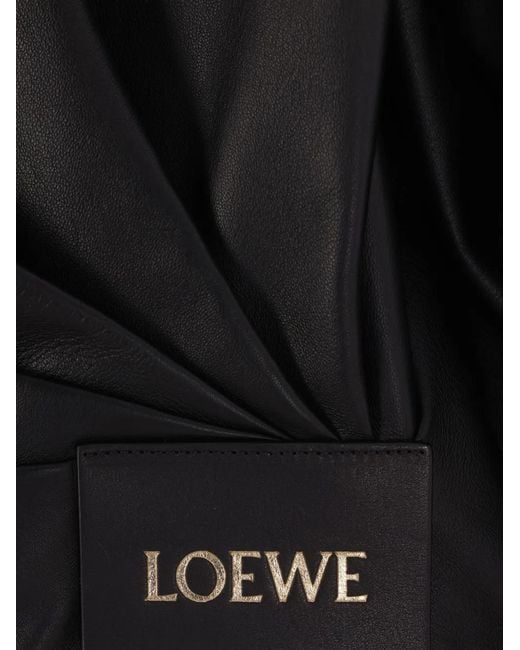Loewe Black Draped Leather Jacket