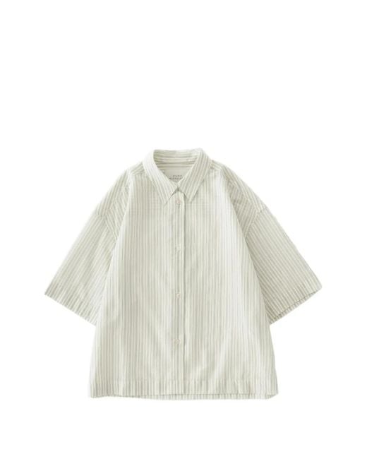 Studio Nicholson White Merle Point-Collar Striped Shirt