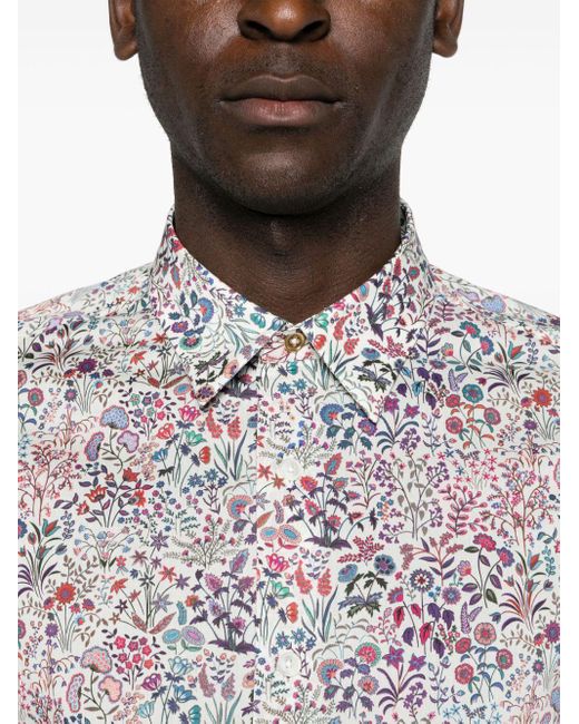 Chemise en popeline à fleurs Paul Smith pour homme en coloris White