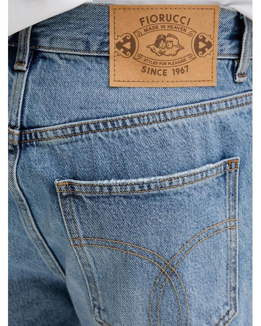 Fiorucci Blue Short En Jean À Patch Logo for men