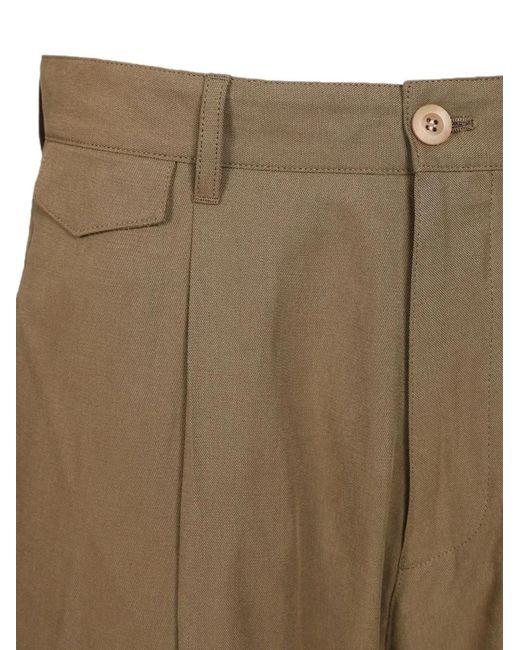 Paul Smith Natural Pleated Straight-Leg Trousers for men