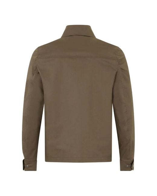 Herno Green Button-Front Shirt Jacket for men