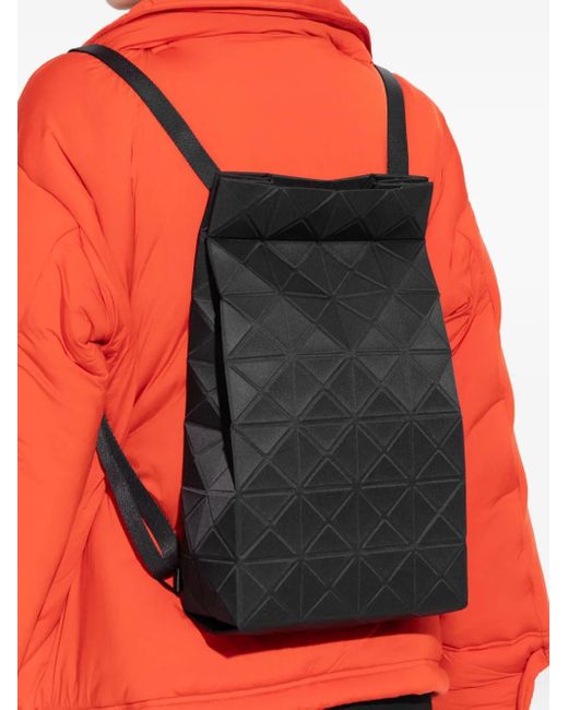 Issey Miyake Black Geometric-Pattern Backpack