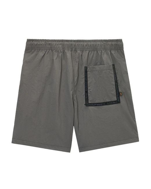 Alpha Industries Gray Patch-Detail Side-Pocket Shorts for men