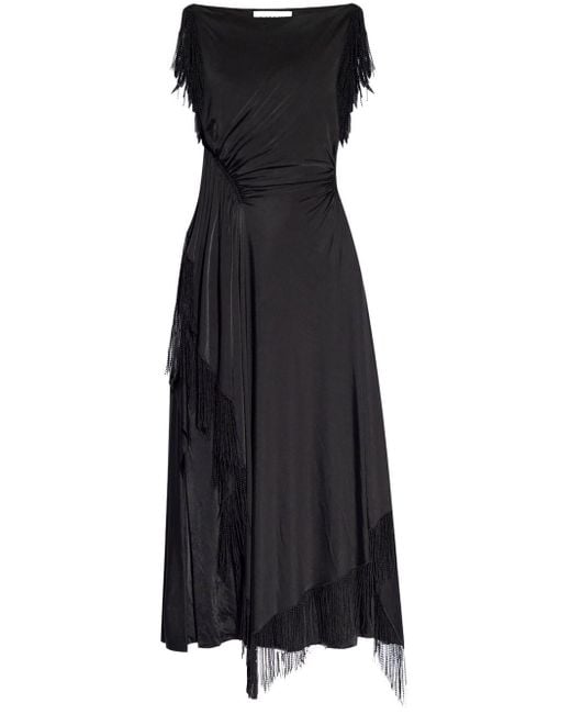 Vestido midi con detalles bordados Lanvin de color Black