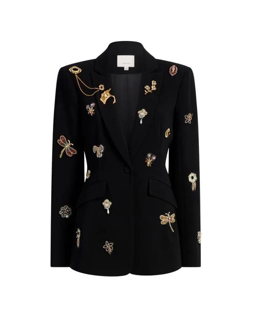 Cinq À Sept Black Cheyenne Brooches Blazer