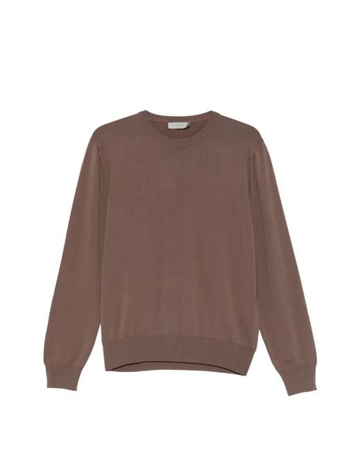 Canali Brown Crew-Neck Sweater for men