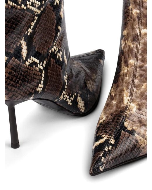 Le Silla White Bella Python-Print Boots