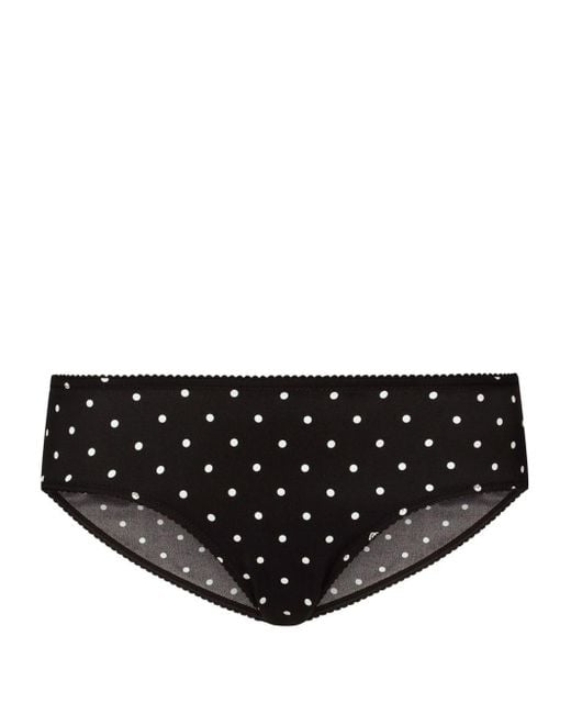 Dolce & Gabbana Black Slip mit Polka Dots
