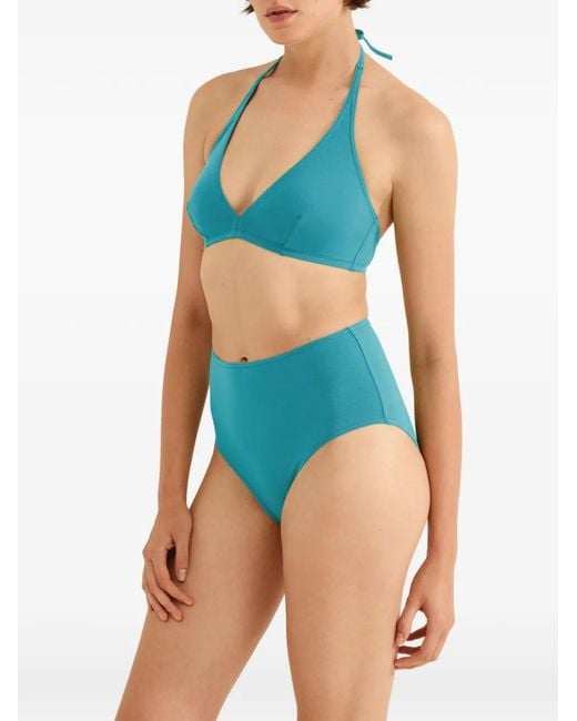 Eres Blue Gang Triangle Drawstring Bikini Top