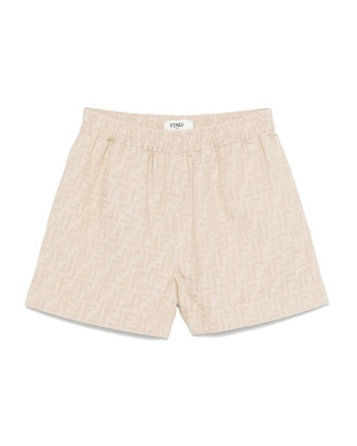 Fendi Natural Shorts aus FF-Jacquard