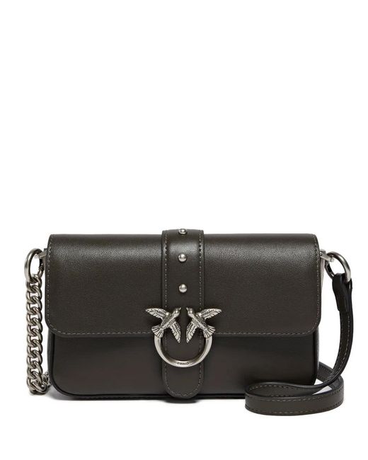 Pinko Black Stud Buckle Cross Body Bag