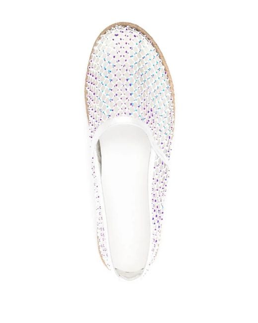Le Silla White Gilda Crystal-Embellished Espadrilles