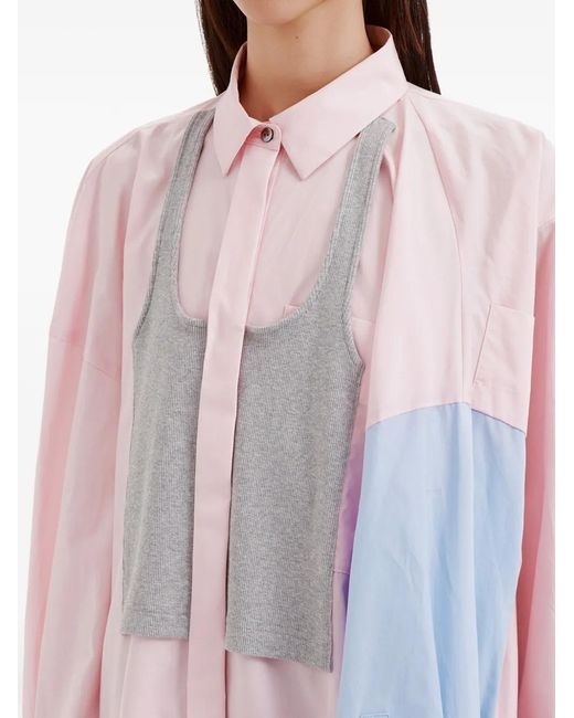 Enfold Pink Layered Panelled Shirt
