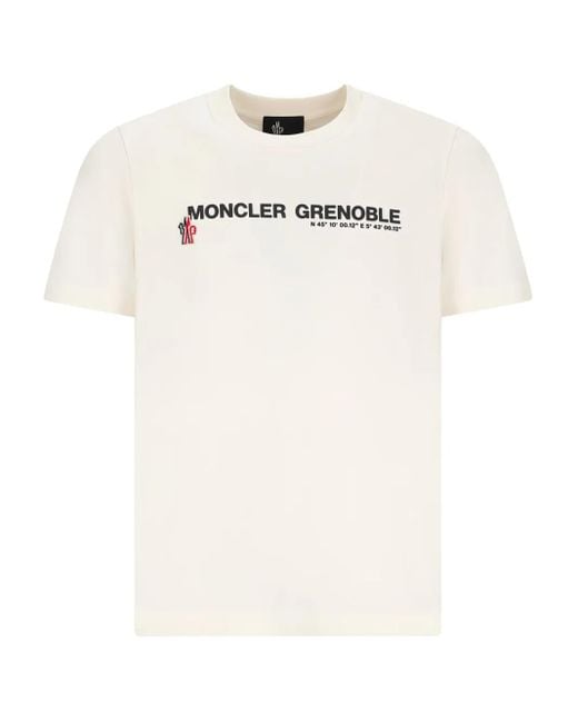 Moncler White Logo-Print Short-Sleeve T-Shirt