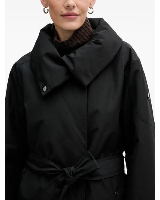 Moose Knuckles Black Belted Double-Breasted Coat