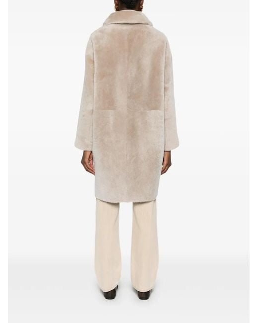 Manzoni 24 Natural Single-Breasted Long-Sleeve Coat