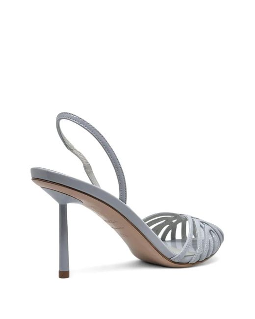 Le Silla White Embrace Cage-Strap Slingback Sandals