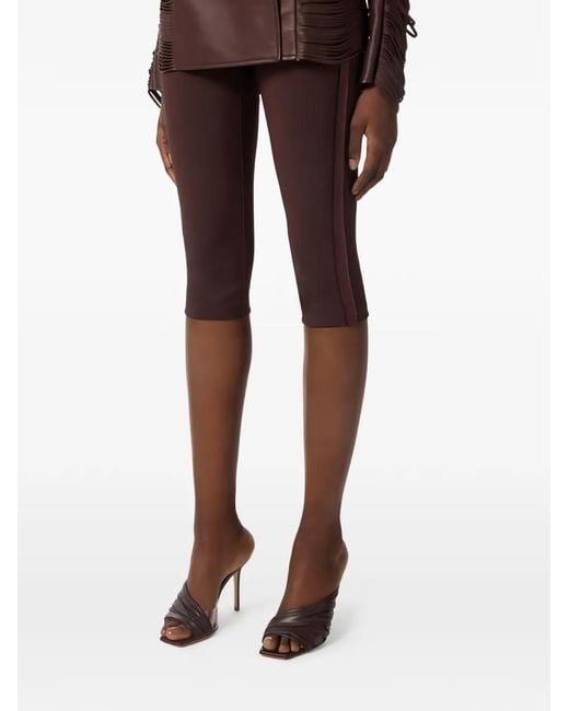 Elisabetta Franchi Red Satin Insert Capri Trousers