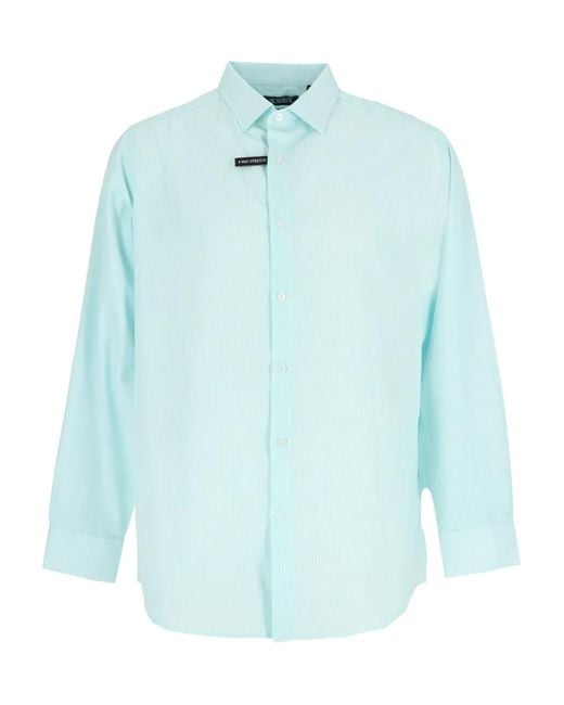 Scotch & Soda Blue Pinstripe Long-Sleeve Shirt for men