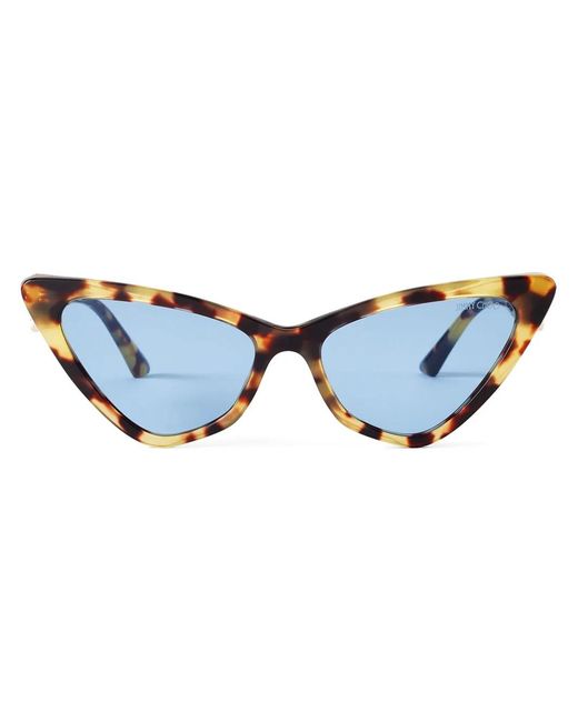 Jimmy Choo Blue Sol Cat-Eye Sunglasses