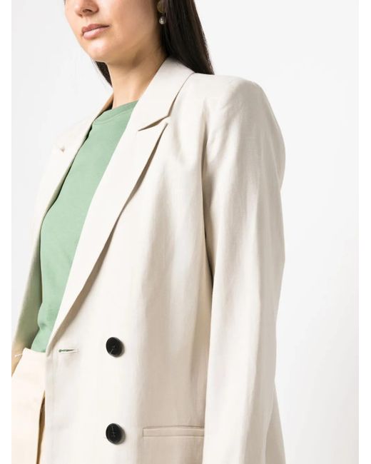 Gestuz Natural Double-Breasted Lyocell Blazer
