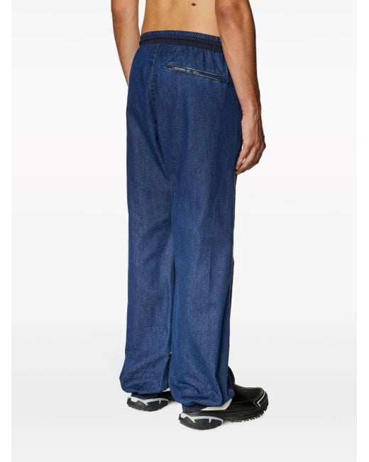 DIESEL Blue P-Bright Logo-Appliqué Track Pants for men