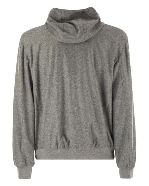 Fedeli Gray Reversible Hooded Jacket for men