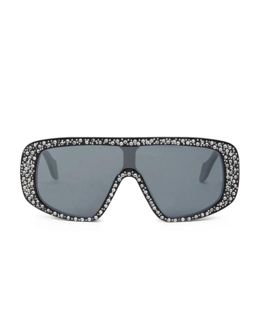 Pinko Gray Stoned Mask Sunglasses