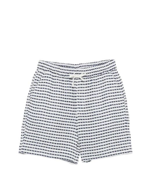 CHE White Riita Horizontal-Stripe Shorts for men
