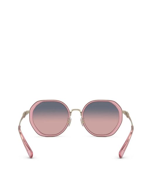 COACH Pink Geometric-Frame Gradient-Lens Sunglasses