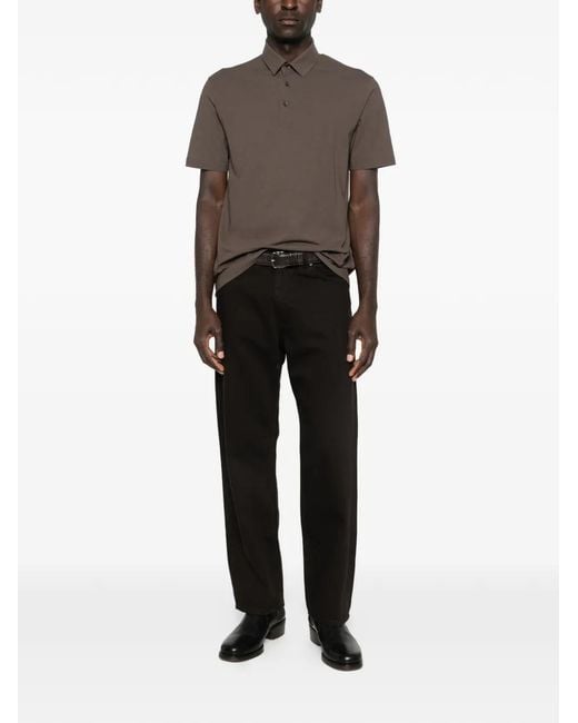Herno Brown Button-Up Polo Shirt for men