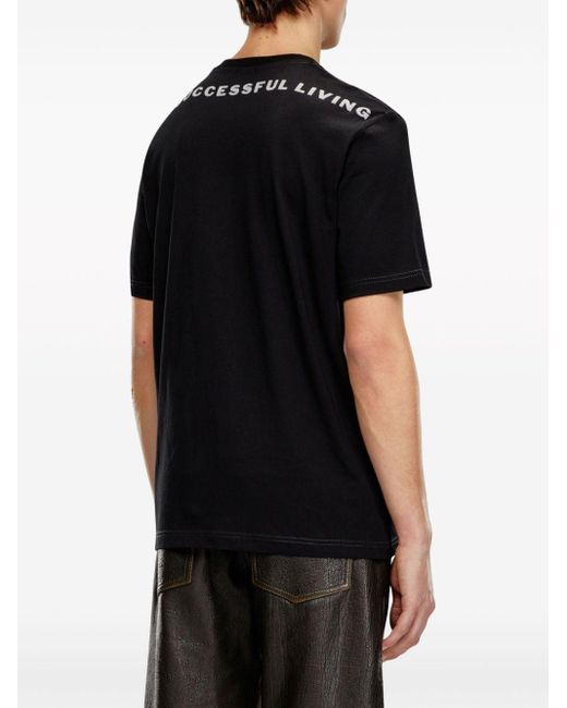 T-shirt con stampa grafica di DIESEL in Black da Uomo