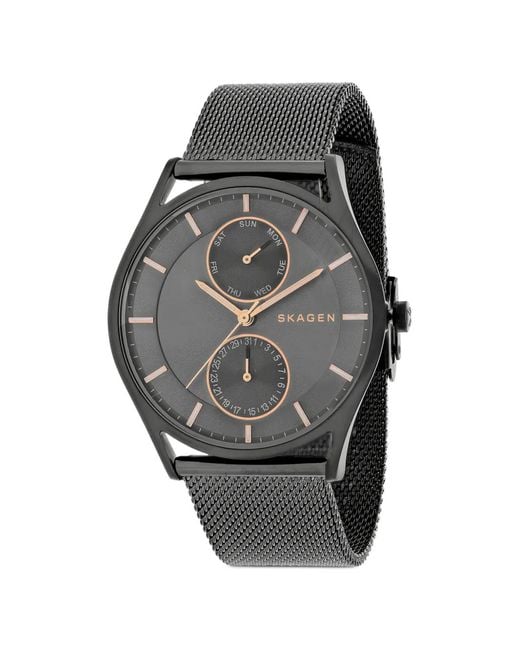 Skagen Gray Montre Holst Mm À Bracelet En Mesh for men