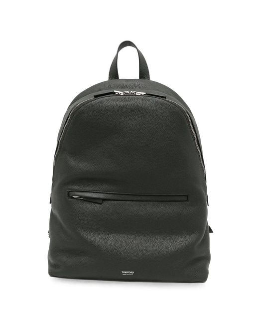 Tom Ford Black Leather Backpack for men