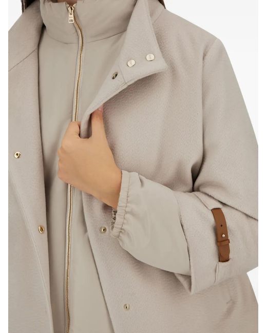 Herno Natural Leather-Cuff Jacket