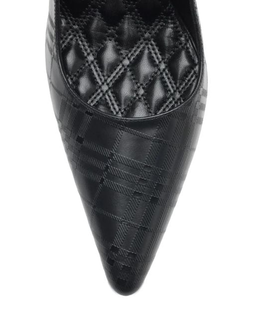 Burberry Black Spitze Pumps mit Dame Check 90mm