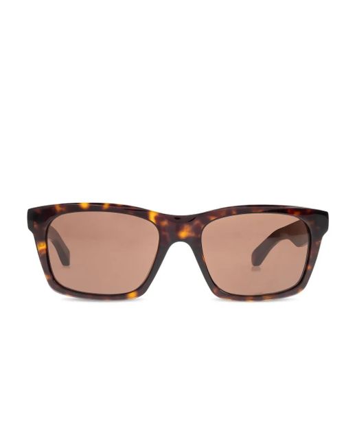 Balenciaga Brown Tortoiseshell Rectangle Sunglasses for men