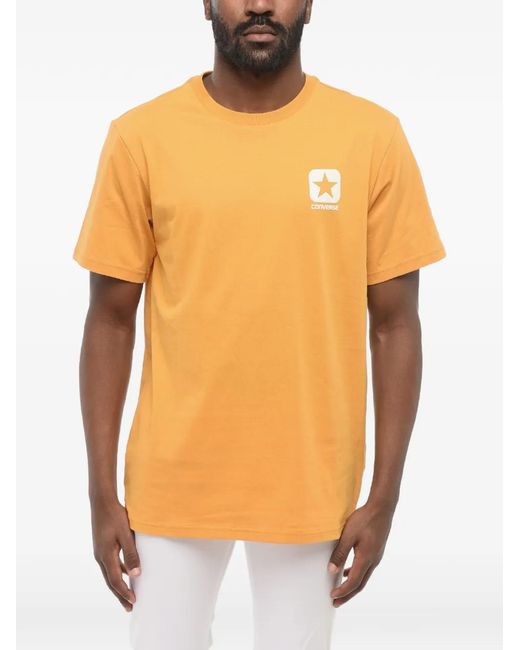 Converse Orange Logo-Print T-Shirt for men