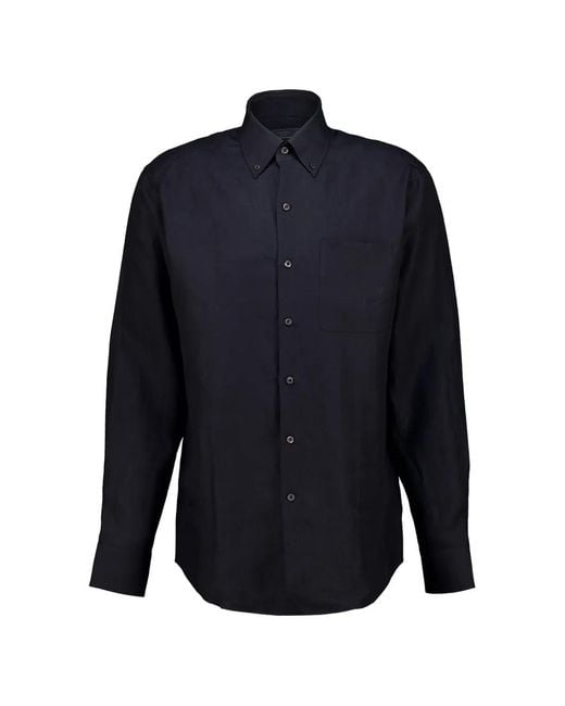 Prada Blue Linen Shirt for men