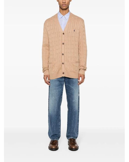 Polo Ralph Lauren Natural Polo Pony Cable-knit Cardigan - Men's - Cotton for men