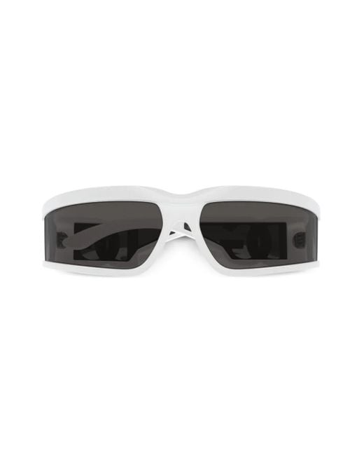 Dolce & Gabbana Gray Logo-Plaque Wraparound Sunglasses